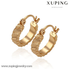 29700 Xuping Fashion Boucles d&#39;oreilles plaqué or 18 carats Élégant boucles d&#39;oreilles populaires Huggie avec verre